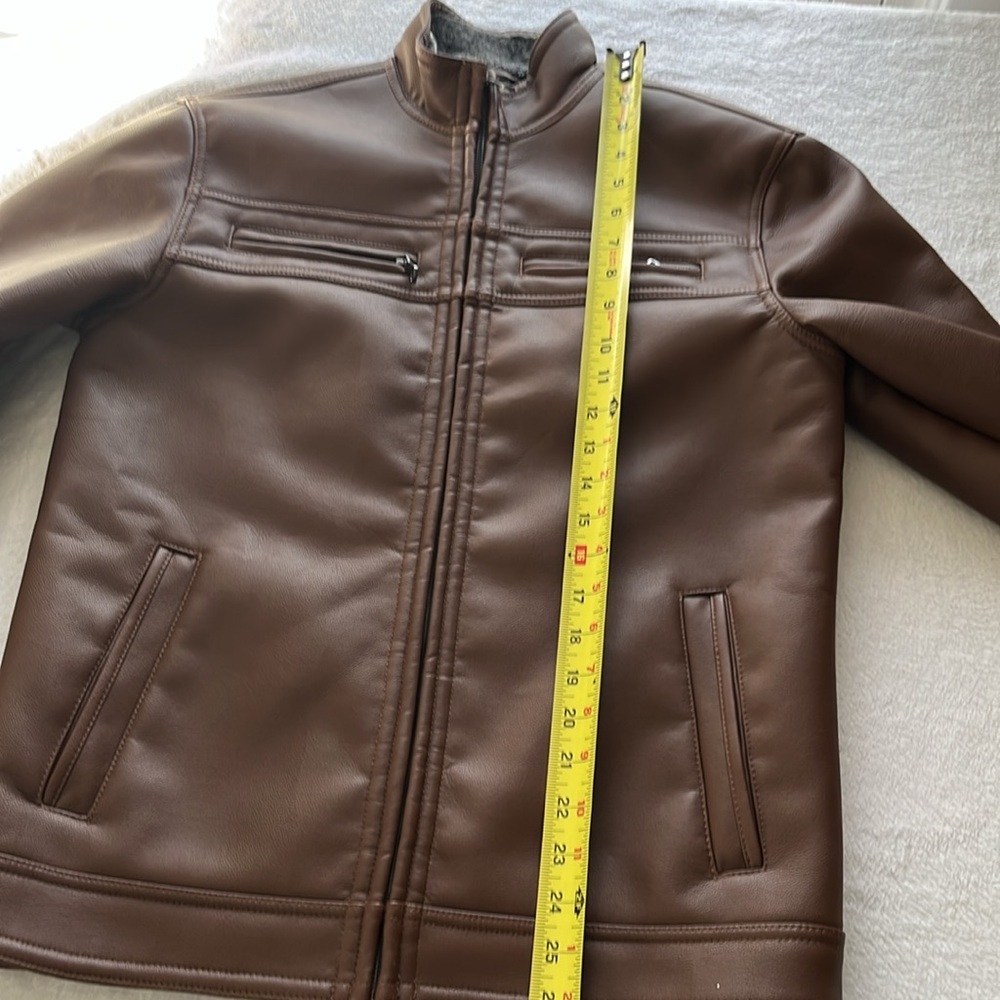 Lined Faux Leather Jacket - Picture 9 of 10